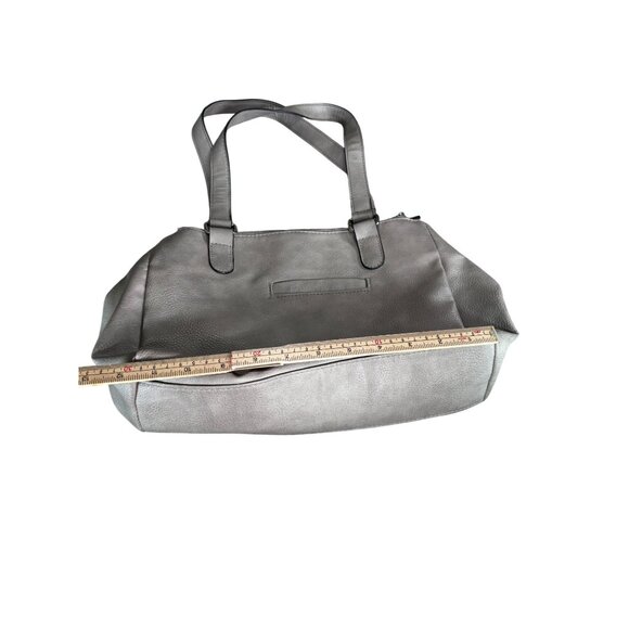 Gray Tote Bag With Dual Handles & Front Zipper Pocket - Picture 7 of 8